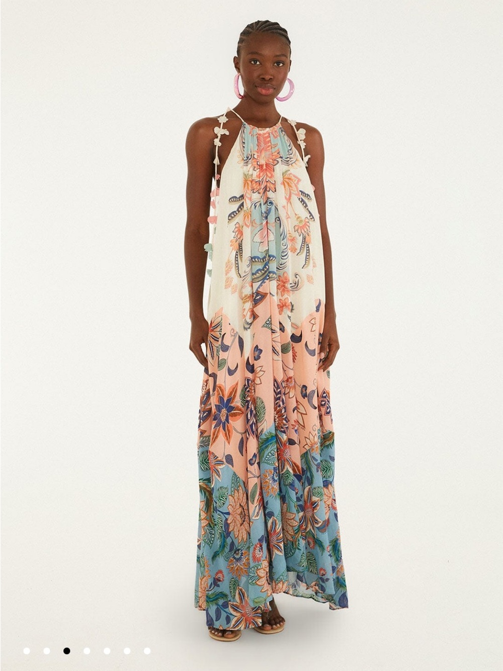 NWT FARM Rio Boho Delhi Floral Tie Shoulder Maxi Dress -XS - Picture 6 of 7